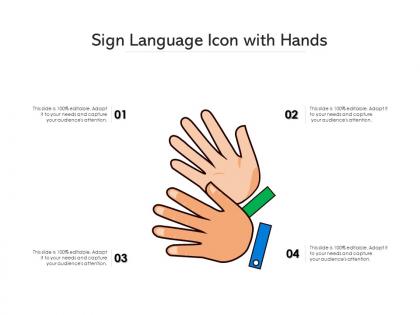 Sign language icon with hands