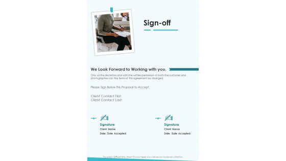 Sign Off Business Event Photography Proposal Template One Pager Sample Example Document