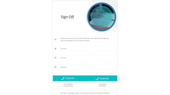 Sign Off Business Proposal Template One Pager Sample Example Document