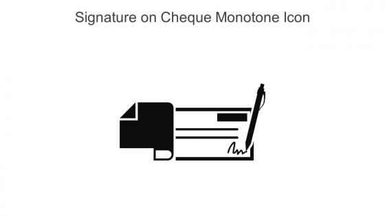 Signature On Cheque Monotone Icon In Powerpoint Pptx Png And Editable Eps Format