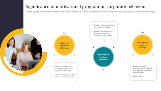 Significance Of Motivational Program On Corporate Behaviour