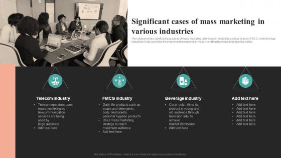 Significant Cases Of Mass Marketing In Various Industries Comprehensive Summary Of Mass MKT SS V
