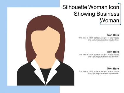 Silhouette woman icon showing business woman