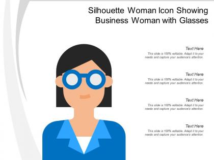 Silhouette woman icon showing business woman with glasses