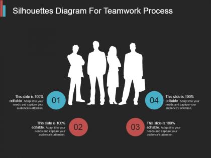 Silhouettes diagram for teamwork process ppt slides download