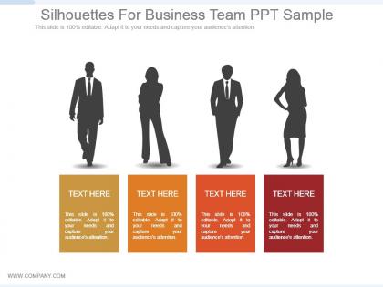 Silhouettes for business team ppt sample
