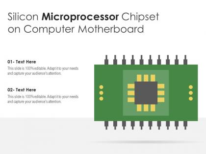 Silicon microprocessor chipset on computer motherboard