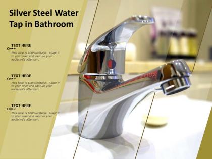 Silver steel water tap in bathroom