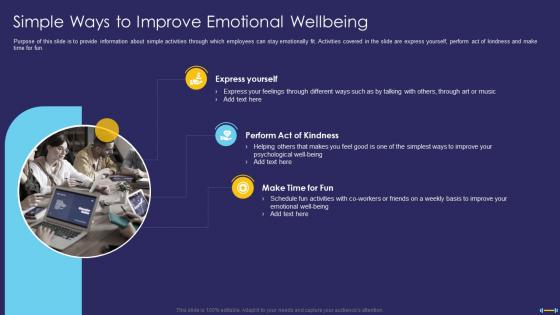 Simple Ways To Improve Emotional Wellbeing Workplace Fitness Culture Playbook