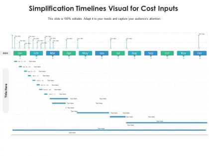 Simplification timelines visual for cost inputs infographic template