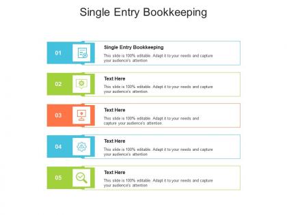 Single entry bookkeeping ppt powerpoint presentation infographics grid cpb
