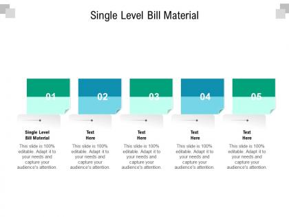 Single level bill material ppt powerpoint presentation professional design templates cpb