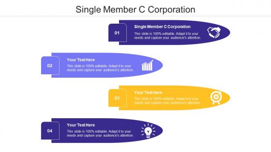 Single Member C Corporation Ppt Powerpoint Presentation Slides Design Ideas Cpb