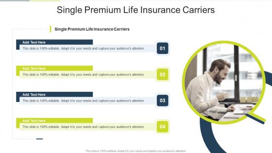 Single Premium Life Insurance Carriers In Powerpoint And Google Slides Cpb