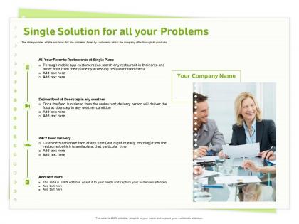 Single solution for all your problems delivery person ppt powerpoint presentation ideas files