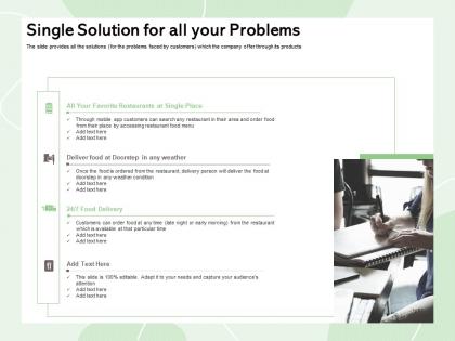 Single solution for all your problems early morning ppt powerpoint presentation summary influencers