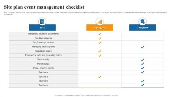 Site Plan Event Management Checklist