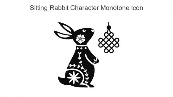 Sitting Rabbit Character Monotone Icon In Powerpoint Pptx Png And Editable Eps Format