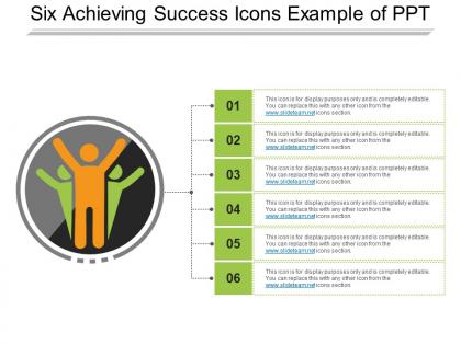 Six achieving success icons example of ppt