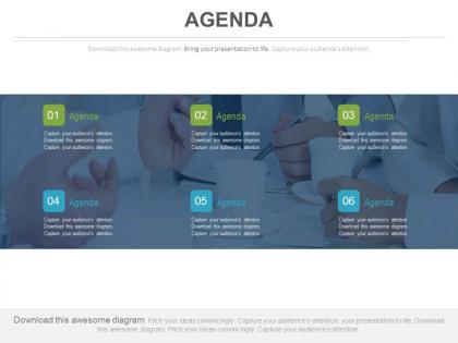 Six agendas for teamwork and success powerpoint slides
