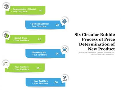 Six circular bubble process of price determination of new product