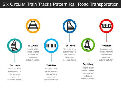 Six circular train tracks pattern rail road transportation