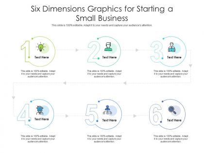 Six dimensions graphics for starting a small business infographic template