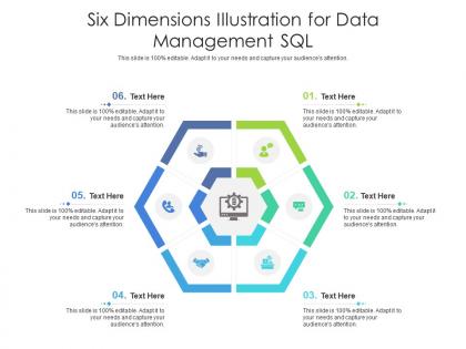 Six dimensions illustration for data management sql infographic template