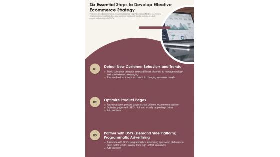 Six Essential Steps To Develop Effective Ecommerce One Pager Sample Example Document