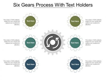 Six gears process with text holders