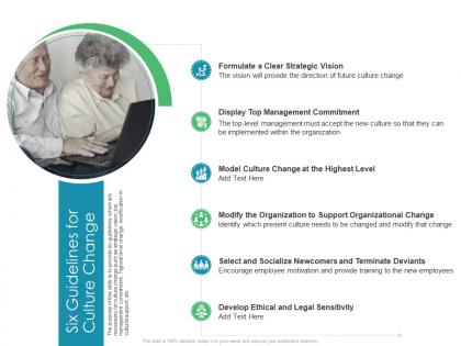Six guidelines for culture change understanding and maintaining organizational performance