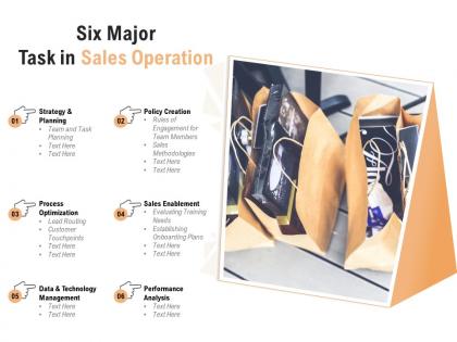 Six major task in sales operation
