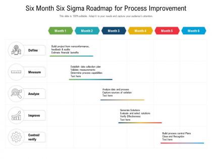 Six month six sigma roadmap for process improvement
