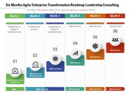 Six months agile enterprise transformation roadmap leadership consulting