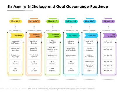 Six months bi strategy and goal governance roadmap