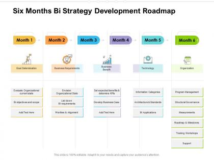 Six months bi strategy development roadmap
