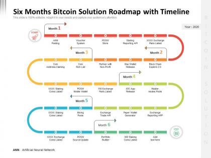 Six months bitcoin solution roadmap with timeline