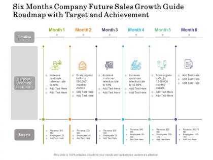 Six months company future sales growth guide roadmap with target and achievement