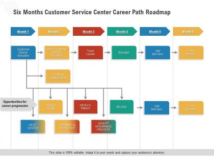 Six months customer service center career path roadmap