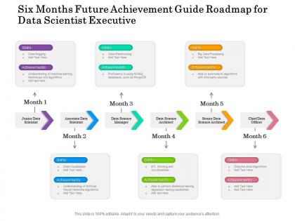 Six months future achievement guide roadmap for data scientist executive