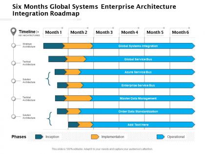 Six months global systems enterprise architecture integration roadmap
