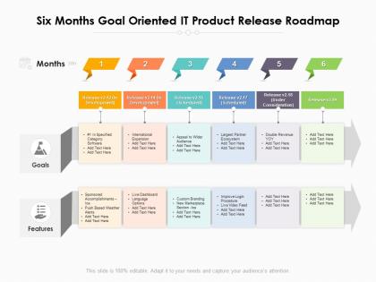 Six months goal oriented it product release roadmap