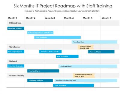 Six months it project roadmap with staff training