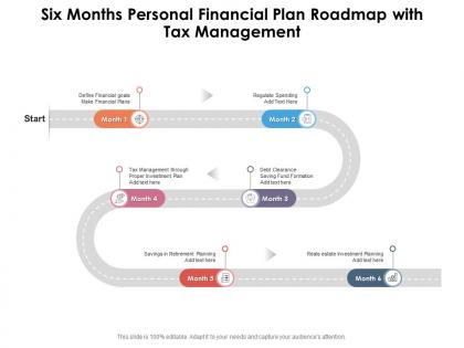 Six months personal financial plan roadmap with tax management
