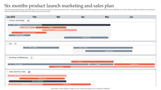 Six Months Product Launch Marketing And Sales Plan