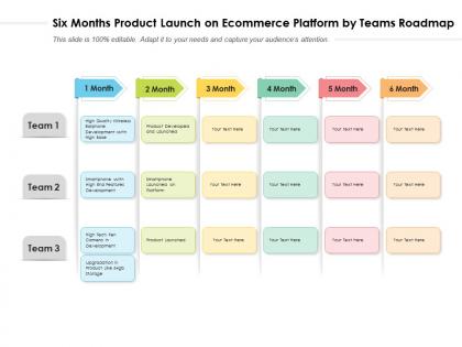 Six months product launch on ecommerce platform by teams roadmap