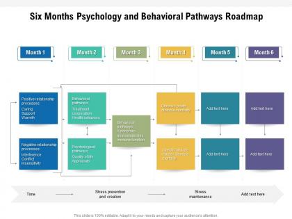 Six months psychology and behavioral pathways roadmap