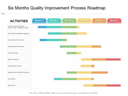 Six months quality improvement process roadmap