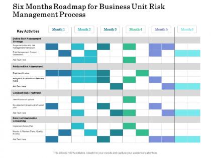 Six months roadmap for business unit risk management process