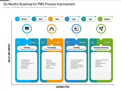 Six months roadmap for pmo process improvement